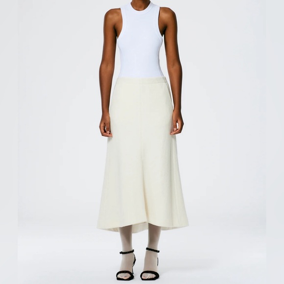 New Tibi Boiled Wool Sculpted Skirt size 4 off white ivory - Picture 2 of 12